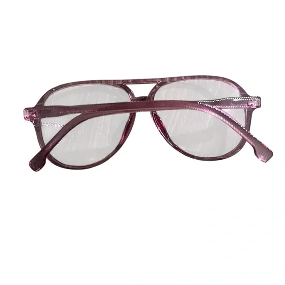 New! Viento Pink Fuchsia Clear Aviator Eyeglasses - Picture 3 of 7